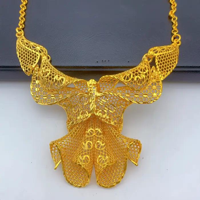 Bijoux ANIID pour mariage collier et boucles d'oreilles or 24K pour femmes élégantes occasions spéciales