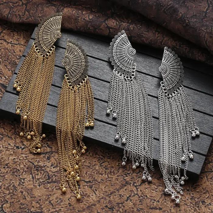 Boucles d'oreilles indiennes Jhumka pour femmes