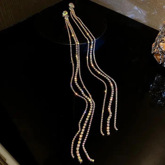 Boucles d'oreilles géométriques colorées en strass DREJEW pour femmes