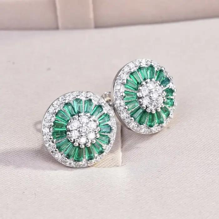 DIWENFU réel S925 en argent Sterling boucle d'oreille goutte naturel émeraude bijoux pour femmes Fine Bizuteria pierre précieuse Turquoise boucles d'oreilles boîte