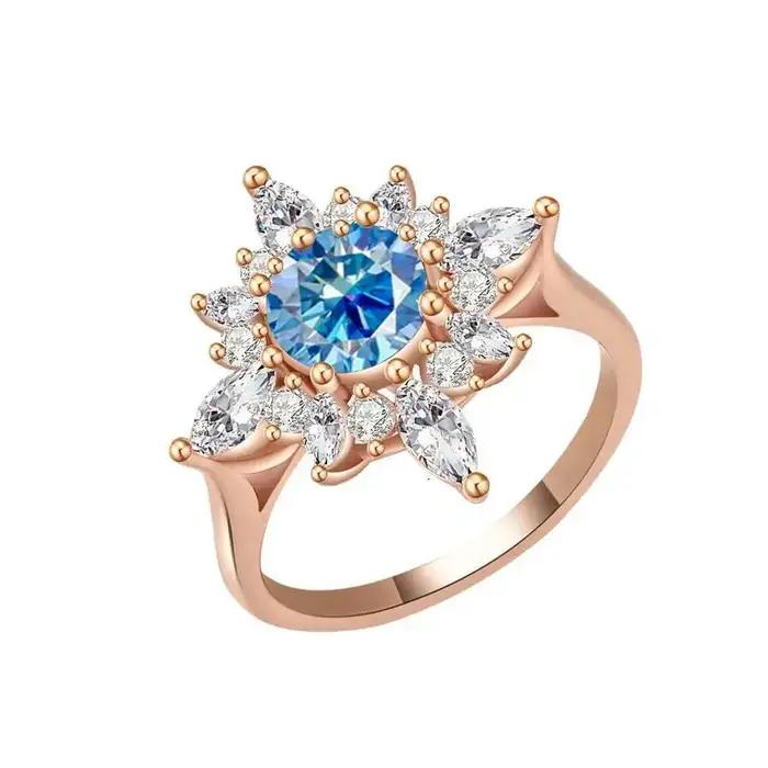 Bague en argent sterling 925 sertie de moissanite multicolore pour femme, bijou cocktail élégant et unique pour soirée et occasions spéciales