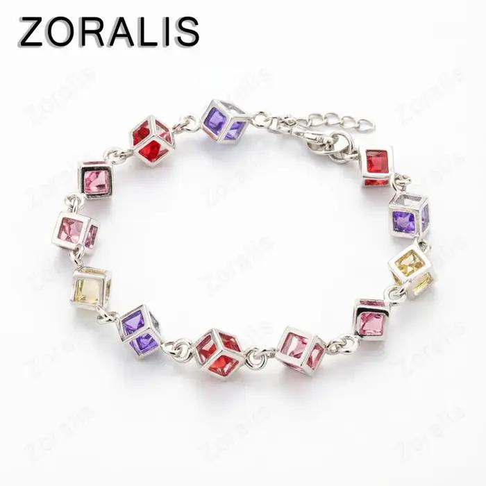 Bracelet en or 18 carats avec zircon coloré pour femme, cadeau de mariage, bijoux, accessoires de mo