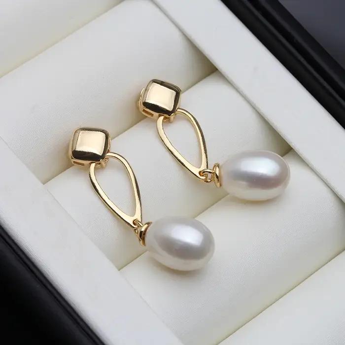 Boucles d'oreilles en perles noires véritable pour femme, boucles d'oreilles d'eau douce naturelles