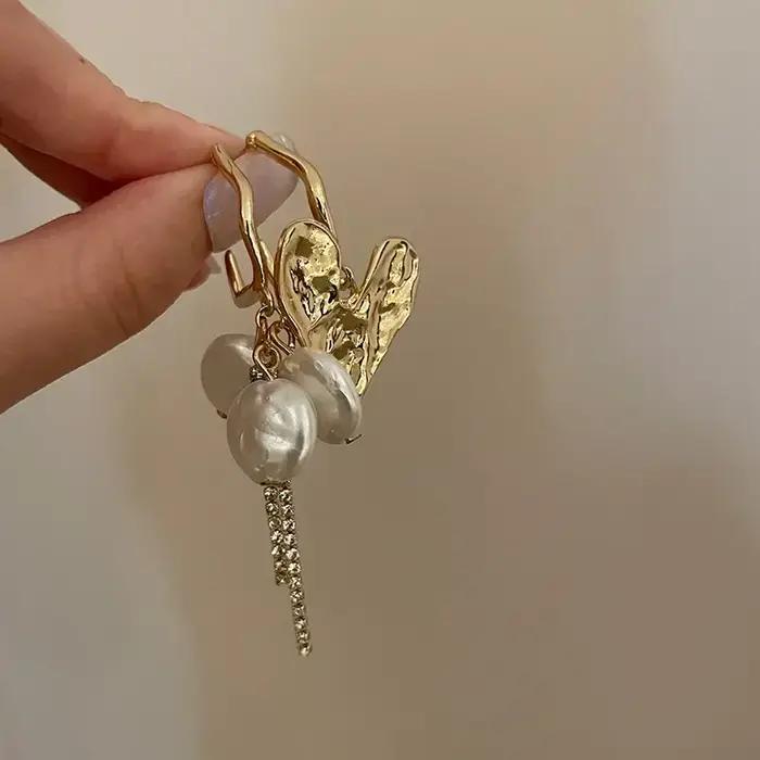 Boucles d'oreilles pendantes à pampilles baroques pour femmes
