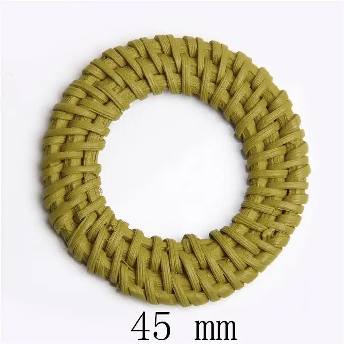 Boucles d'oreilles en bois de bambou faites à la main avec tressage géométrique en rotin pour femmes et hommes mode occasions spéciales anniversaire fête cadeau