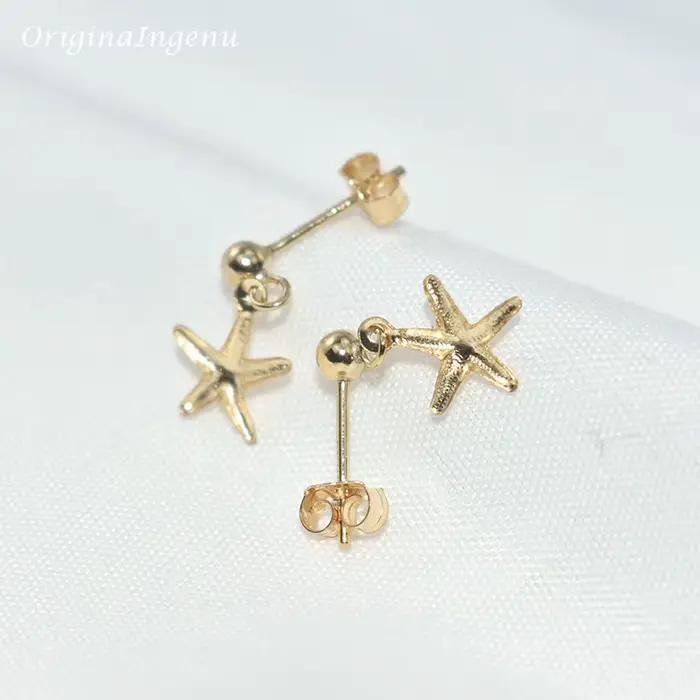Boucles d'oreilles Boho Gold Filled Seastar pour femmes