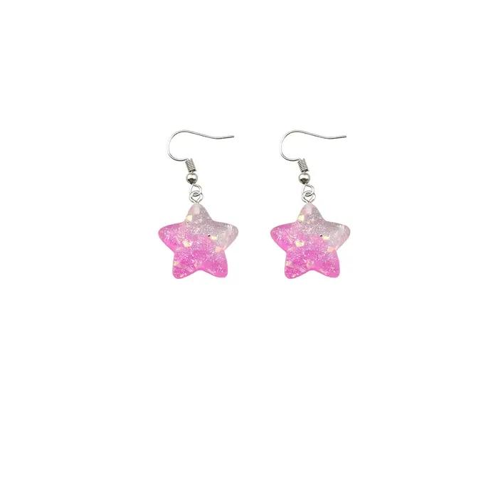 Femmes boucle d'oreille résine étoile boucles d'oreilles Costume Style à la mode enfants fille cadeaux bijoux faits à la main livraison directe en gros