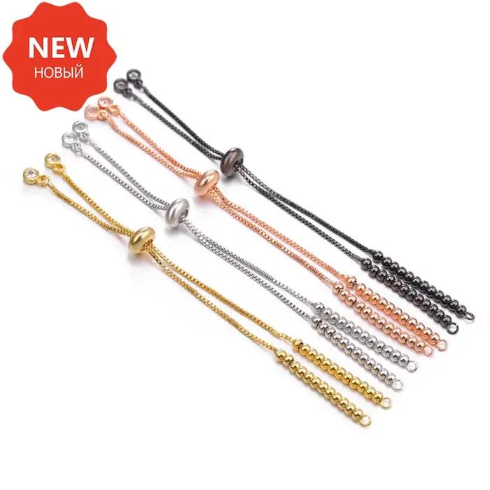 Chaîne réglable en cuivre plaquée or argent noir pour la fabrication de bijoux bracelets DIY occasions spéciales