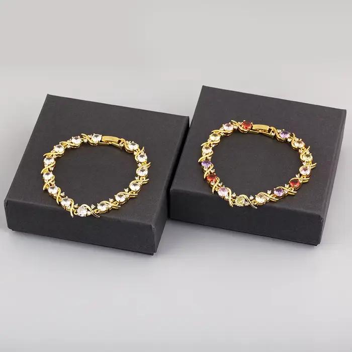Nidin-Bracelets à breloques en cristal brillant pavé esthétique élégant pour femme
