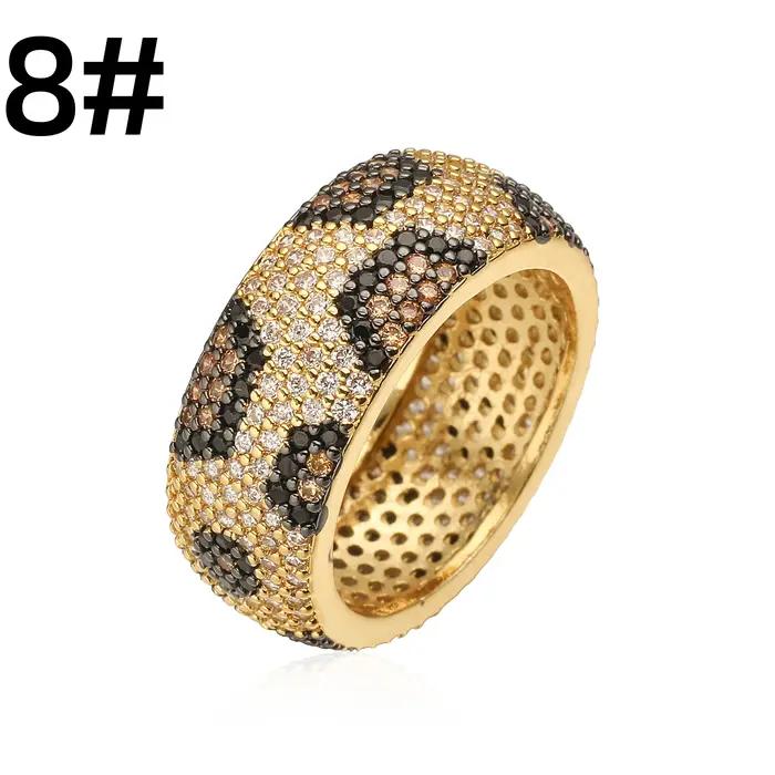 HECHENG, bague bicolore imprimé léopard