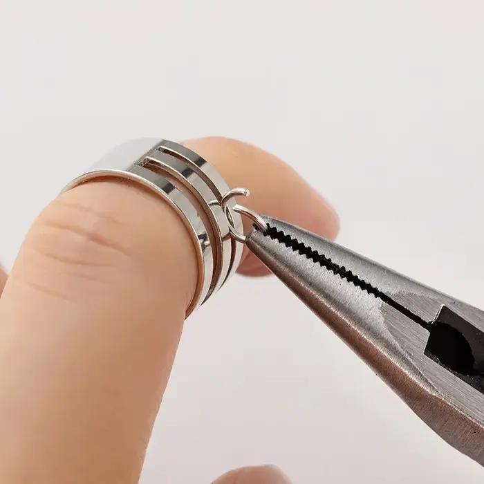 Pince à anneaux en acier inoxydable outil de bijouterie pour DIY facile à utiliser et durable pour débutants et professionnels