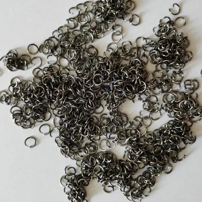 200 pcs/lot or argent gris boucle 0.9*7mm anneaux de saut ouverts pour la fabrication de bijoux à bricoler soi-même collier Bracelet résultats connecteur fournitures