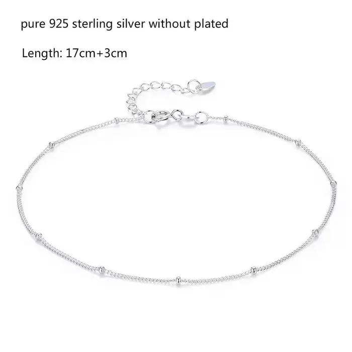 Bracelet fin en argent regardé 925 véritable pour femme
