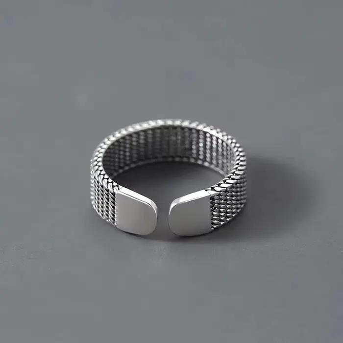 Bague à ligne géométrique pour hommes