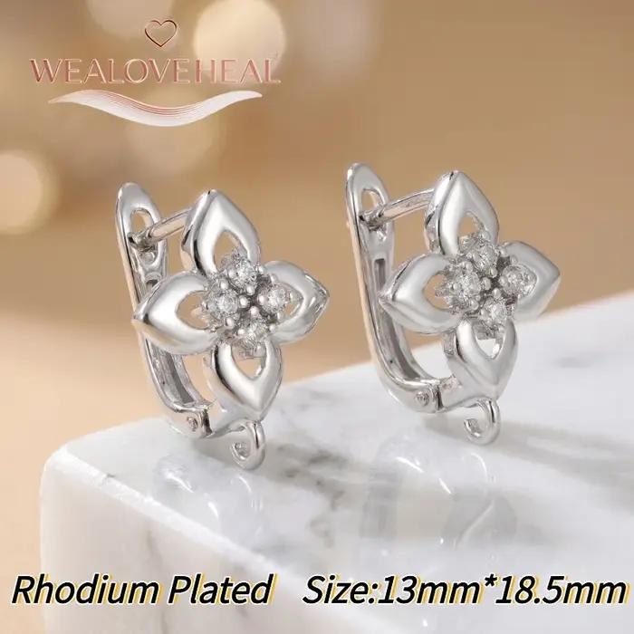 Crochets de boucles d'oreilles à levier en forme de fleur en laiton plaqué or 18 carats pour création de bijoux artisanaux DIY