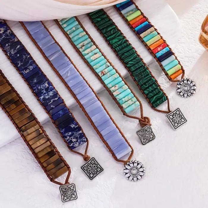 Bracelets tressés à la main avec perles