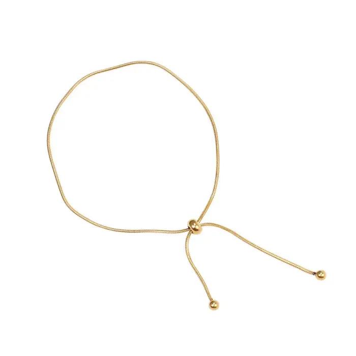 Bracelet réglable en chaîne serpent en acier inoxydable or plaqué rhodium imitation pour femmes et filles occasions spéciales elegance sophistiquée