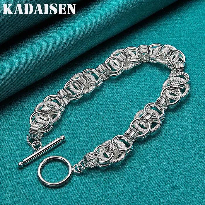 Bracelet à vis en argent sterling 925 pour femme et homme