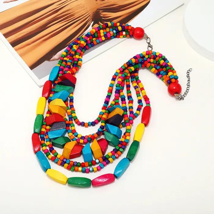 Collier Bavoir Attrayant de Style Boho Multicolore