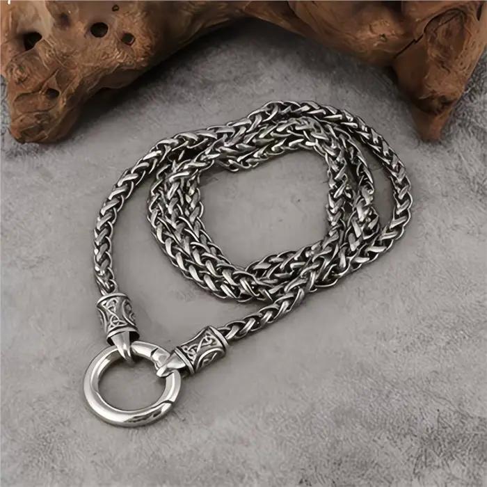 Collier vintage en chaîne os de dragon pour femme, pendentif cercle simple et tendance, bijoux de rue, cadeaux