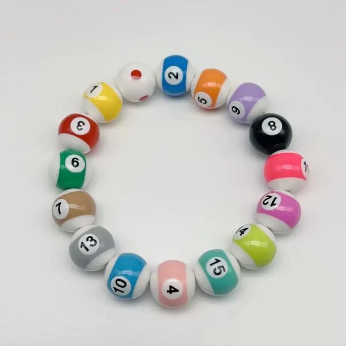 Bracelets de billard avec perles en résine pour hommes et femmes, ULélastique, bijoux de couple, lec