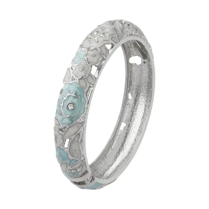 UJOY – Bracelets manchette en forme de fleur de Rose émaillée