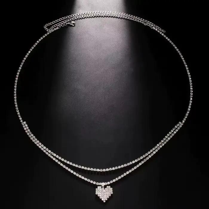 Double Chaîne en Strass de Luxe goutte d'eau pour femmes chaîne de corps bijoux élégants pour occasions spéciales