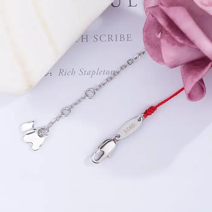 Buyee 925 Bracelet chien en argent Sterling exquis cochon corde rouge