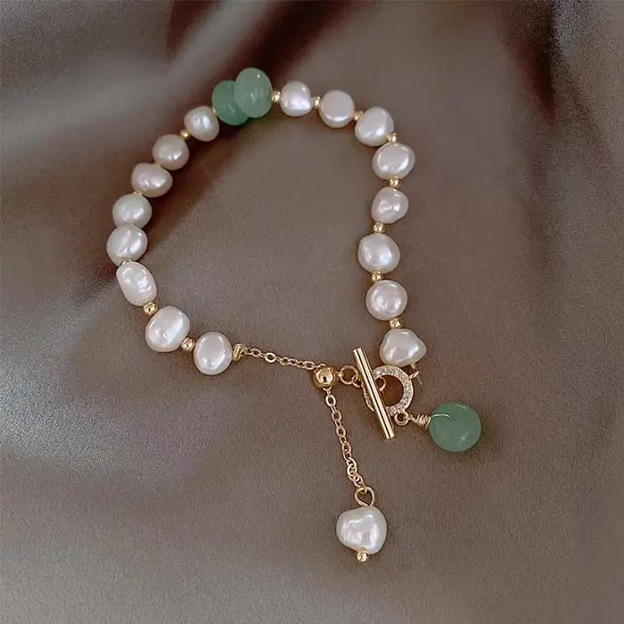Bracelet à pendentif en perles d'imitation tendance pour femmes, bijoux de haute qualité, réglable, cadeau