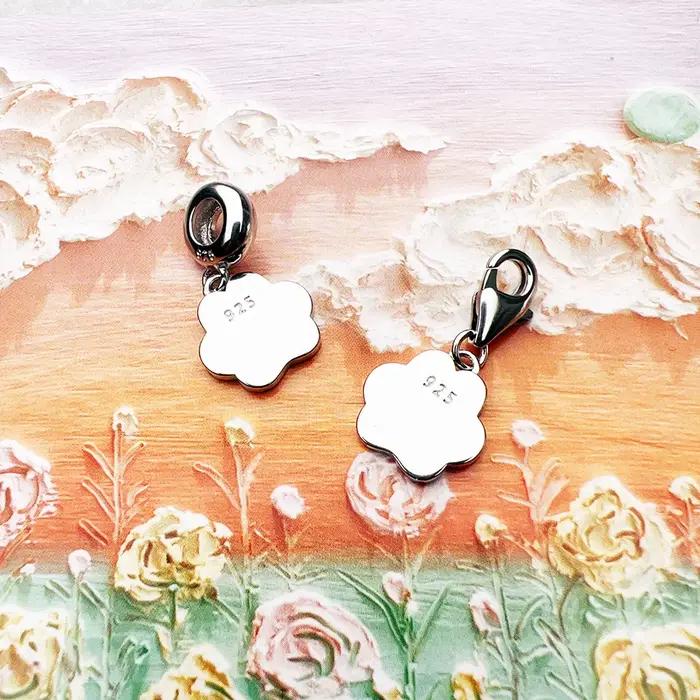 Pendentif patte rose en argent regardé 925 pour femme