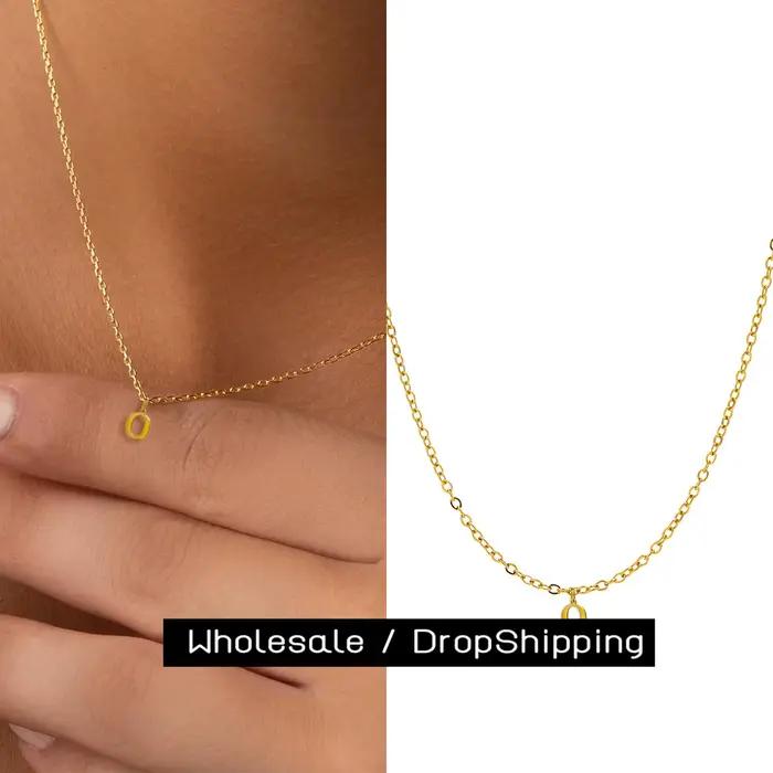 CARLIDANA-Collier à Breloques Personnalisé pour Demoiselle d'Honneur, Pendentif Minimaliste en Acier Inoxydable avec Lettre Initiale, Cadeau pour Elle