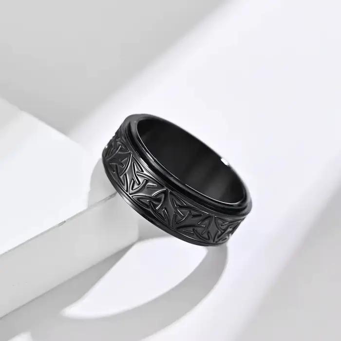 Anneau en acier inoxydable vintage viking celtique noeud rune rotatif pour hommes occasions spéciales cadeau romantique