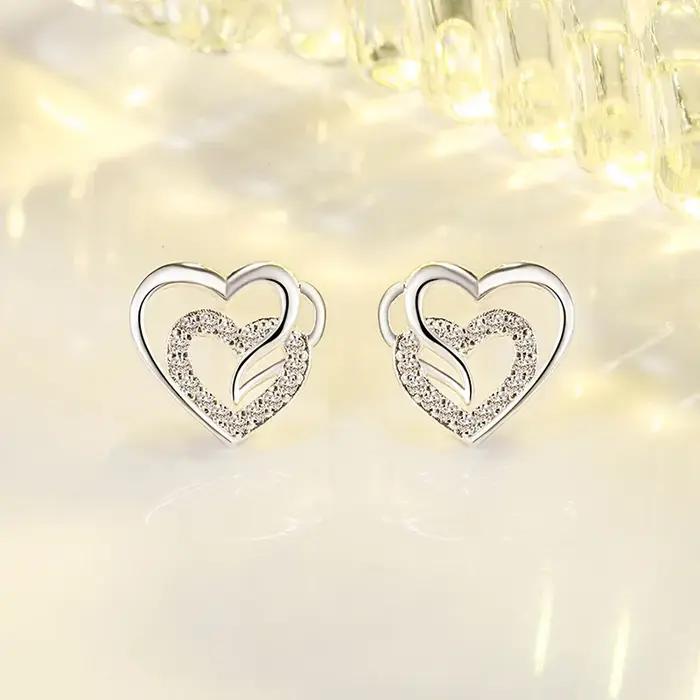 Boucles d'oreilles en diamant véritable pour femme