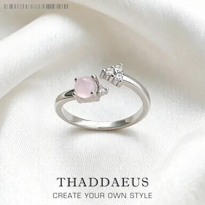 Bague flèche pierre de couleur opale scintillante rose Europe bijoux fins pour les femmes cadeau romantique d'été en argent Sterling 925