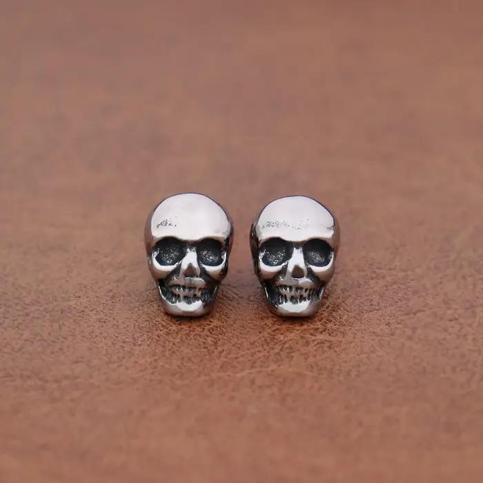 Punk Rock Skull Stud Boucles d'oreilles en acier inoxydable pour hommes et femmes