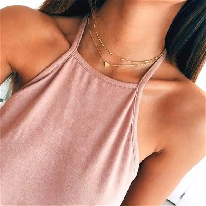 LATS – collier Vintage avec pendentif en forme de cœur pour femmes