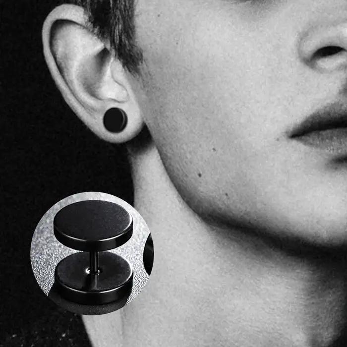 Boucles d'oreilles rondes en acier inoxydable classiques pour homme et femme occasionnels élégants styles discrets et personnalisables