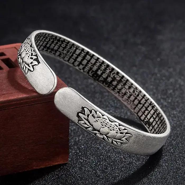 Bracelet ouvert en argent sterling 925 luxueux et exquis