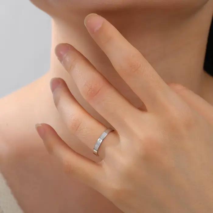 Bague avec nom gravé de 3mm pour hommes et femmes