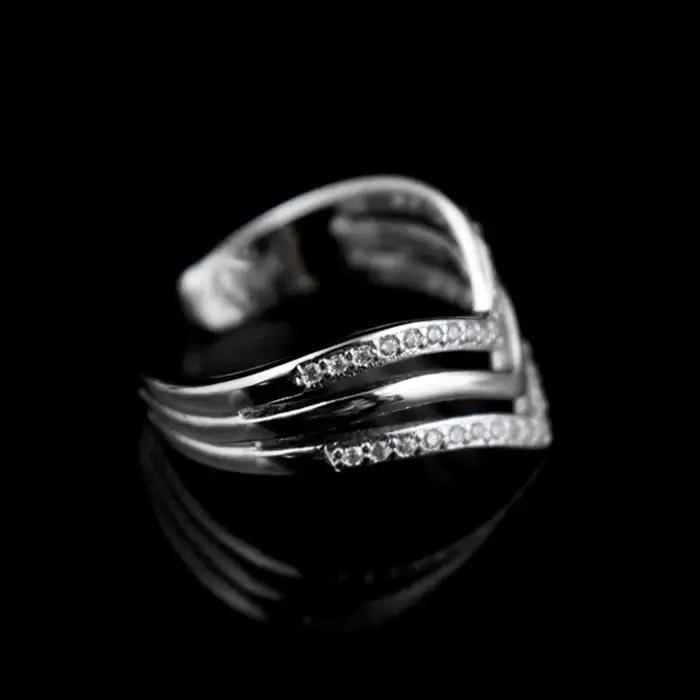 LYNNE – bague en argent Sterling 925, bijou de personnalité Fine, multicouche, AAA, Zircon, redimensionnable en forme de V, CZ Rock, cadeau à la mode pour femmes