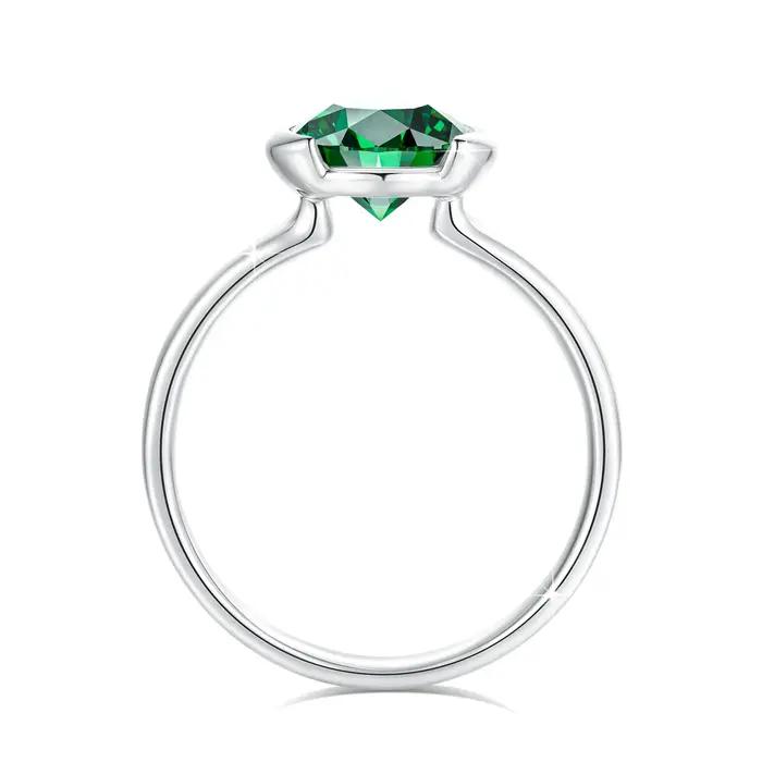 Bague émeraude cultivée en laboratoire de 8mm