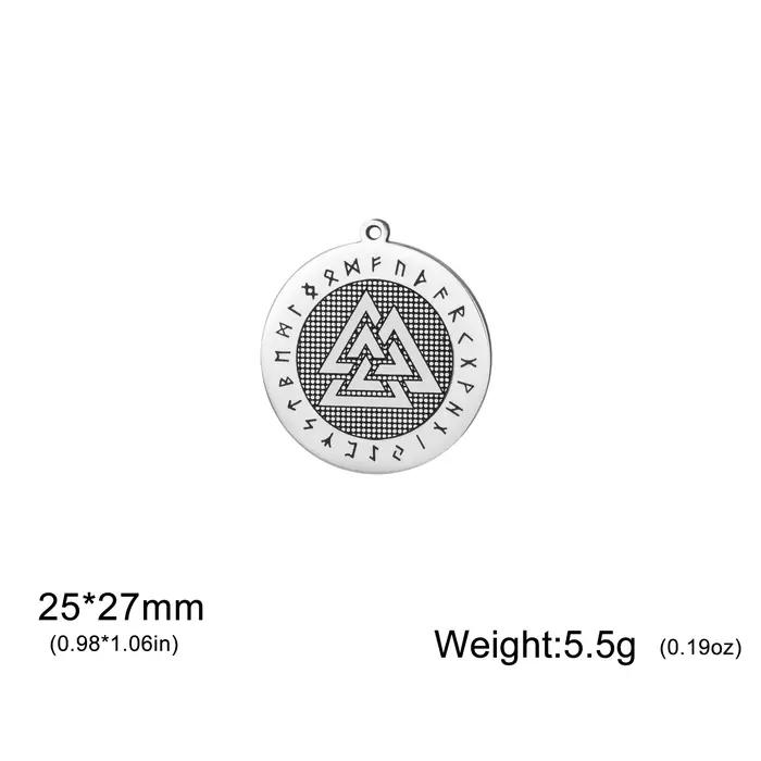 Pendentif rond Teamer Wicca, runes vikings nordiques pour homme et femme, collier Vegvisir Valknut,
