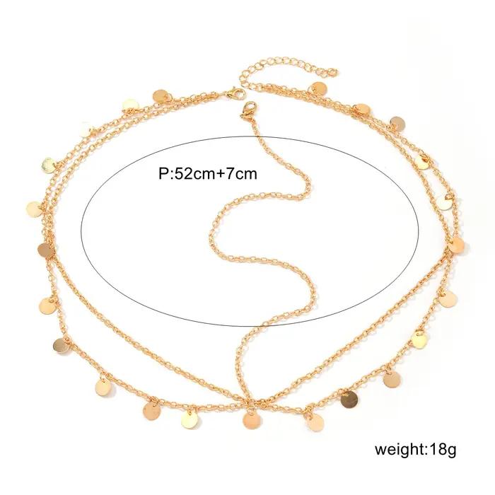 Chaîne de tête tendance en sequins métalliques dorés pour femmes