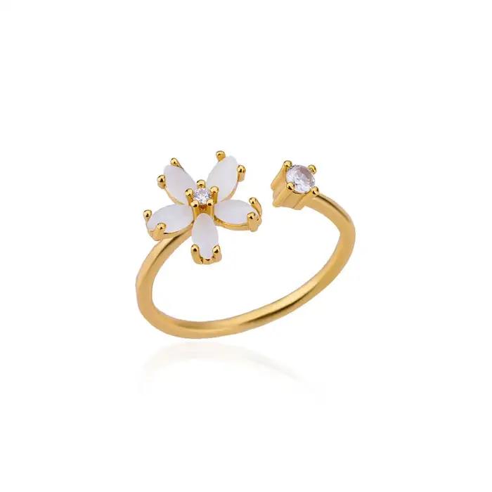 Bagues à fleurs opale pour femmes