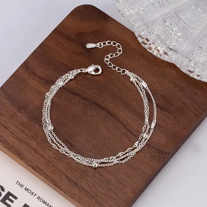 Bracelet en argent sterling 925 avec nœuds entrelacés pour femmes et filles, style vintage minimaliste, chaîne réglable, bijou de fête, cadeau