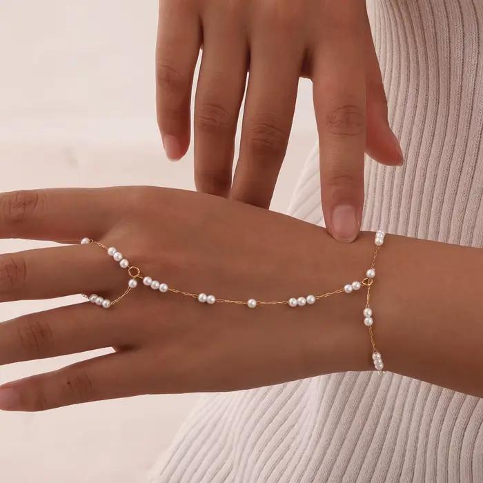 JOLady-Bracelet de Poignet Vintage Exquis pour Femme, Bague, Breloques, Perles, Ensemble de Bijoux C