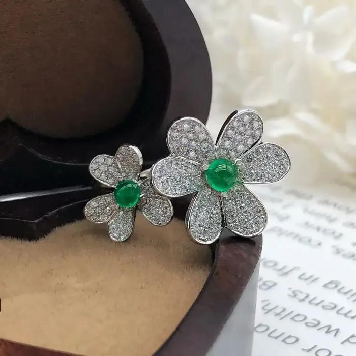 Bague de Doigt de Camélia Tridimensionnel Ajustable