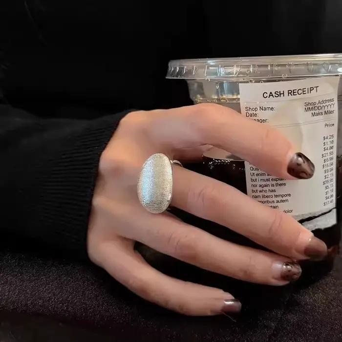 XIYANIKE Cool brillant brossé boule réglable bagues pour femmes Punk mode nouveaux bijoux cadeau fête Rock anillos mujer
