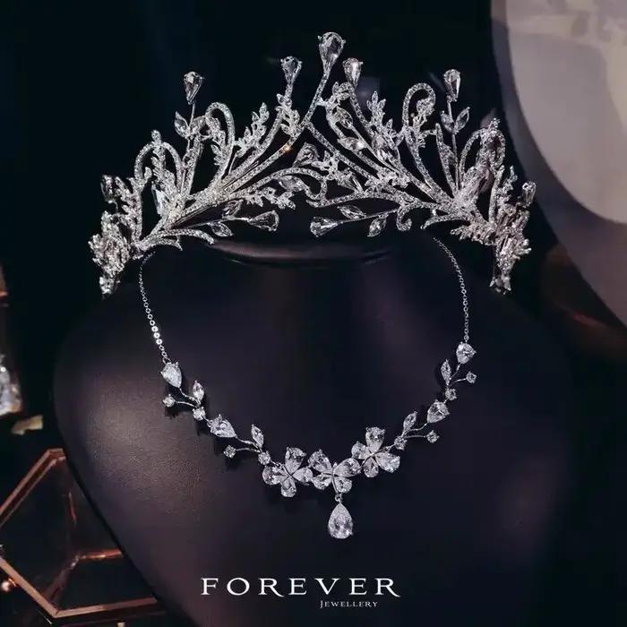 Parure de bijoux CC en zircone pour femme