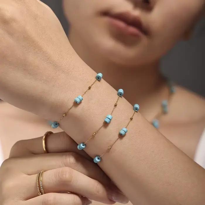 Collier de Charbon de Nature en Acier Inoxydable pour Femme